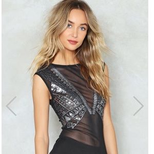 Sequin Sheer Bodysuit